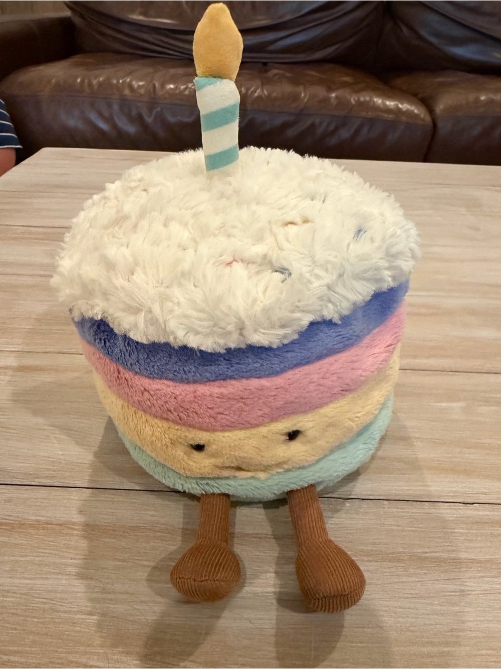 NWT Rainbow Birthday Cake Jellycat Pastel Rainbow Layered Plush Cake